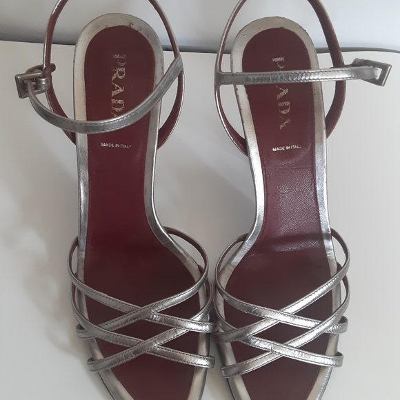 Prada heels metallic shoes sz 40 - Picture 6 of 12